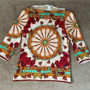 Dolce & Gabbana Multicolor Sicilian Printed Crepe Silk Top